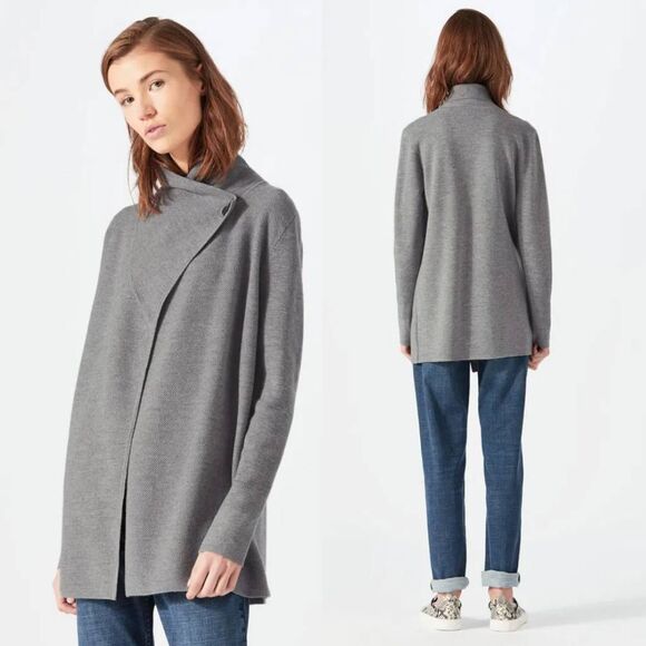 JIGSAW Ring Fastening Pique Wool Cardigan M - Picture 1 of 12